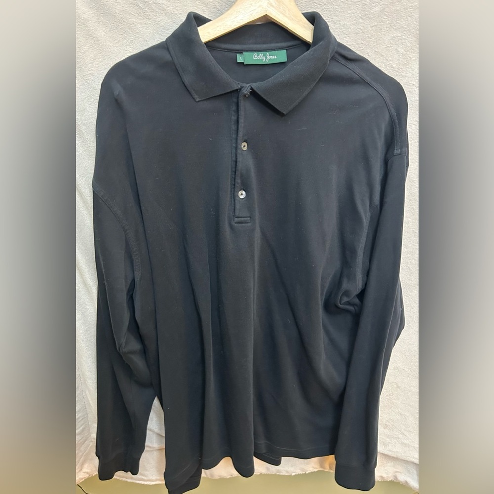 Bobby Jones Classic Black Long Sleeve Polo Shirt